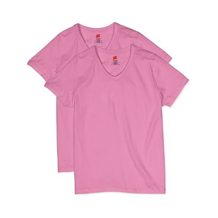 Hanes Women's ComfortSoft Short Sleeve V-Neck Tee (2-pack)