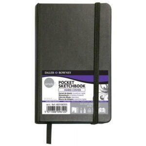 Daler-Rowney Simply... Sketchbook, Soft White Pages, (65lb/100g), Black Hardcover Binding, 144 Pages, 3.5" x 5.5"