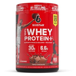 Six Star Pro Nutrition 100% Whey Protein Powder Plus, 30g Protein, Triple Chocolate, 1.81 lbs