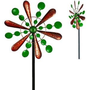 Kinetic Wind Spinner Aviator1 61in Single Blade, Green, Steel/Glass