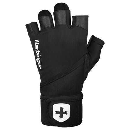 Harbinger Anti-Slip Fingerless Black Weight Lifting Gloves, L