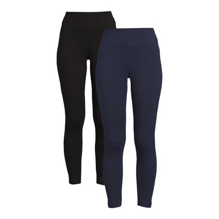 Time and Tru Women's High-Rise Ankle Knit Leggings, Available in 1, 2, and 3-Packs, 27" Inseam, Sizes S-XXXL