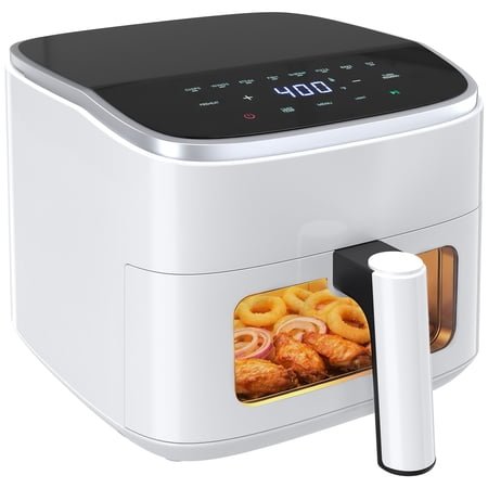 Gianna 4 Qt Compact Air Fryer, 4-in-1 Cooking Functions, Dishwasher-Safe Parts, White