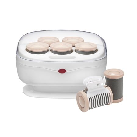 Conair Double Ceramic Hot Rollers, 5 Ceramic Flocked Extra-Large 1½” Rollers with Clips