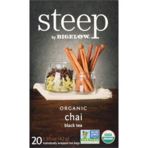 Steep by Bigelow Organic Chai Tea Bags, 120 Count, Case of 6