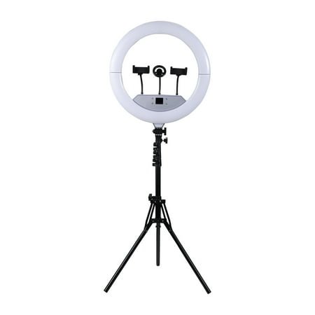 Vivitar Creator Series 18" RGB Foldable Ring Light with Stand, MagSafe-Compatible Phone Mount, Dual USB Charging, Wireless Remote, Adjustable Tripod for Live Vlogging, Makeup, & Live Streaming