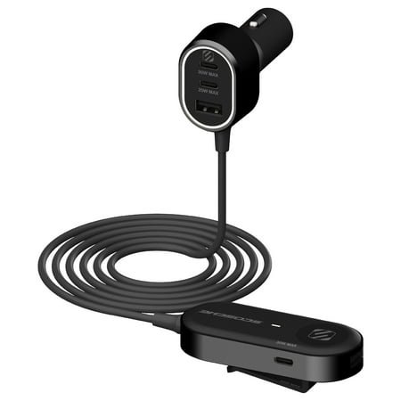 Scosche CPD100EX-VA1 100W USB Charger Adapter PD 30W & 20W USB-C Ports & 18W USB-A Port w/ 5FT Cable