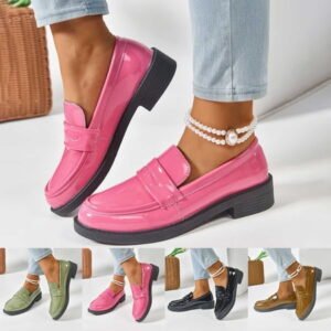Hurxie Women's Loafers Classic Penny Loafers for Women Fashion Driving Moccasins Women Green 38