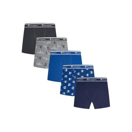 Champion Boys’ Active Performance Boxer Briefs, 5 Pack, Sizes XS–XL