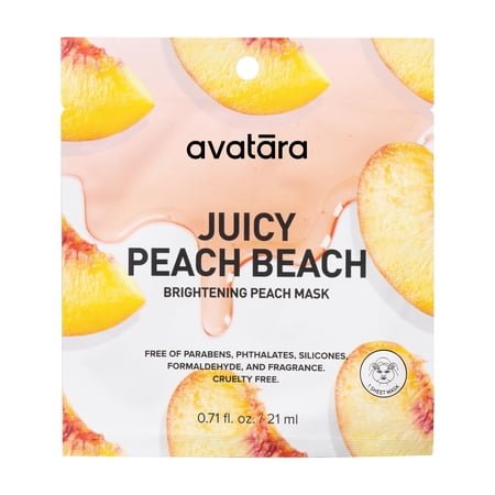 Avatara Juicy Peach Beach Brightening Peach Face Mask for All Skin Types, 1 Sheet Mask