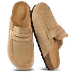 Decould sylf Women's Suede Mules & Clogs Soft Cork Footbed Potato Shoes Slip On Comfort Casual Shoes with Arch Support