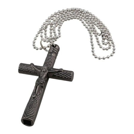 Drum Tuning Key Necklace, Drum Tuning Key, Cross Drum Keychain, with Long Chain Necklace - Black