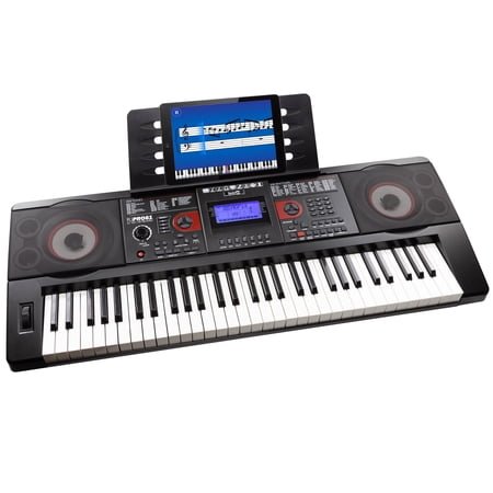 RockJam Rechargeable 61 Key Electronic Digital Piano Keyboard with MIDI
