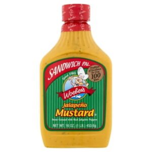 Woeber's Sandwich Pal Jalapeño Mustard, 16 oz Squeeze Bottle