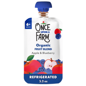 Once Upon a Farm Apple and Blueberry Organic Baby Food Pouch, 3.2oz