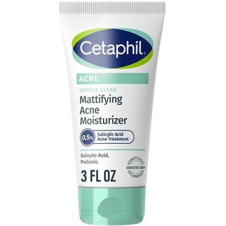 Cetaphil Face Moisturizer, Gentle Clear Mattifying Acne Moisturizer, 0.5% Salicylic Acid, 3 fl oz