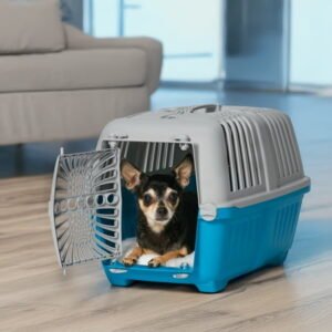 MidWest Homes for Pets 19 inch Spree Travel Pet Carrier for Dog or Cat with Plastic Door, Blue