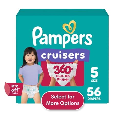 Pampers Cruisers 360 Baby Diapers 360 Size 5, 56 Count (Select for More Options)