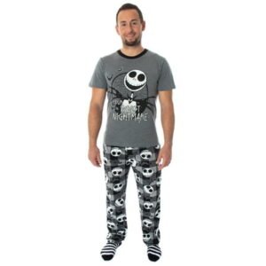 Nightmare Before Christmas Jack Skellington 3 Piece Gift Set Pajama Pants, Shirt, and Cozy Socks