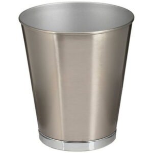 Better Homes & Gardens Two-Tone Metal Wastebasket, Silver