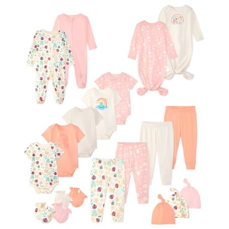 Garanimals Newborn Baby Boys & Girls Cotton Gift Set, Sizes Newborn-6/9 Months, 20-Piece