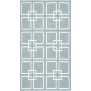SAFAVIEH Martha Stewart Square Dance Indoor Area Rug, Geyser Blue, 3' x 5'