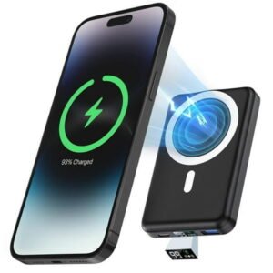 Wireless Portable Charger, 10000mAh Magnetic Power Bank LED Display 22.5W PD Fast Charging Battery Pack for iPhone 16/15/14/13/12/Mini/Pro/Pro Max-Black