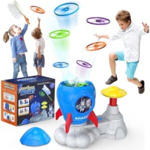Outdoor Toys for Kids Ages 4-8, Rocket Launcher Toy Yard Games, Beach Toys Outside Games for 3 4 5 6 7 8 9 10 Family Backyard Games, Christmas Birthday Gift for Boys Girls