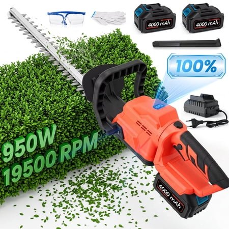 Doulami 20'' Hedge Trimmer Cordless,950W Electric Handheld Hedge Trimmer with 2 x 4.0Ah Batteries and Fast Charger,19500 RPM Bush Trimmers for Garden, Yard Care
