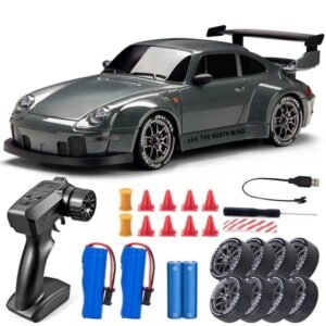 Storvive RC Drift Car, 1:24 Remote Control Car, 20KM/H 4WD High Speed RC Race with Two Batteries, LED Lights, Vehicle for Adults Boys Girls