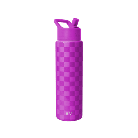 Simple Modern 30 fl oz Insulated Stainless Steel Summit Wide Mouth Water Bottle with Straw Lid | Zinnia Checkmate