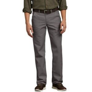 Genuine Dickies Mens Flat Front Flex Pant, Slim Fit