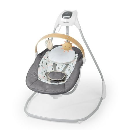 Ingenuity SimpleComfort Soothing Swing Parker, Gray, Ages 0-9 Months