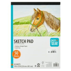 Pen+Gear Medium Weight Paper Sketch Pad, 9 x 12 Inches, 50 Sheets