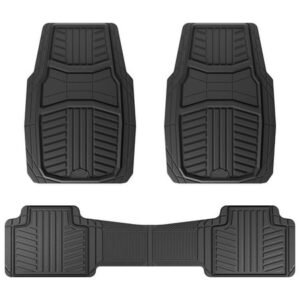 Armor All All-Season Full Coverage Floor Mats for Cars, Trucks, and SUVs, Black, 3-Piece