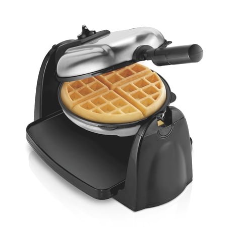 Hamilton Beach Belgian Waffle Maker with Removable Non-Stick Grids, Rotating Waffle Iron, Stainless Steel