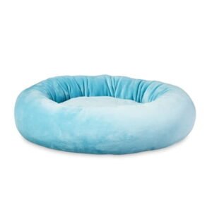 Vibrant Life Small Squishy Cuddler Pet Bed, Blue, 17"