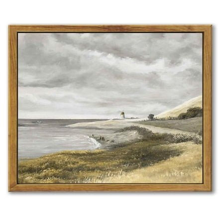 Drsoum Vintage Classical Painting Coastal Room Decor Framed Canvas Wall Art for Bathroom Bedroom Living Room - 8x10in Natural Framed