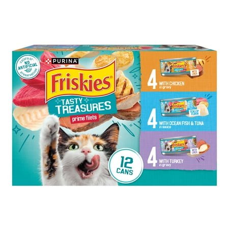 Friskies Gravy Tasty Treasures Prime Filets, Wet Cat Food, 5.5 oz Cans