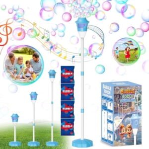 Bubble Machine, Beautysureup 2025 Upgrade Musical Garden Lamp Light Shape with LED for Party, Outdoor Adjustable Height Lawn Summer Toy for Kids, Ideal Gifts for Birthday, Christmas