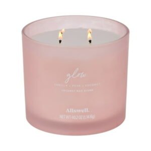 Allswell Glow Vanilla + Pear + Coconut Scented 4-Wick Spa Jar Candle, 40.2 oz