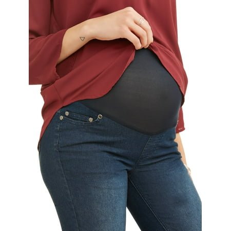 Oh! Mamma Maternity Women's Straight Leg Jeans with Full Panel (Women's & Women's Plus)