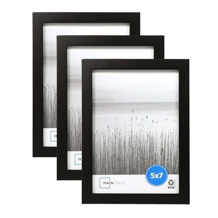 Mainstays - 5x7 Picture Frame - Black Gallery Linear Program Tabletop & Wall Photo Frame, Set of 3