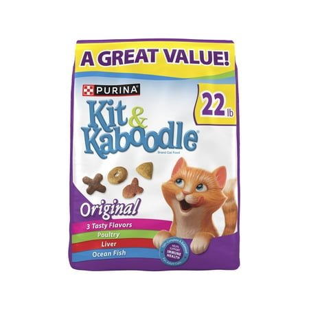 Purina Kit and Kaboodle Dry Cat Food Original Poultry, Liver and Ocean Fish Flavors, 22 lb. Bag