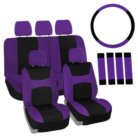 FH Group Light & Breezy Universal Full Set Car Seat Covers, Combo Set & Air Freshener
