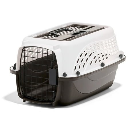 Petmate Two Door Top Load Plastic Travel Dog Kennel Pet Carriers for Dogs and Cats, Small 19" for Dogs Up To 10 lb, White