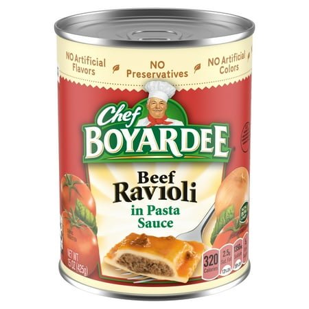 Chef Boyardee Beef Ravioli in Pasta Sauce, Ready-to-Eat Meal, 15 oz. Can