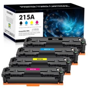 215A Toner Cartridges With Chip Compatible for HP 215A W2310A Laserjet M182nw M183fw M182n Color M155a M155nw M182 M183 Printer Ink 4 Pack