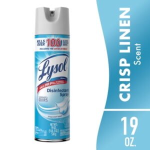 Lysol Disinfectant Spray, Sanitizing and Antibacterial Spray, Deodorizer, Crisp Linen, 19 oz
