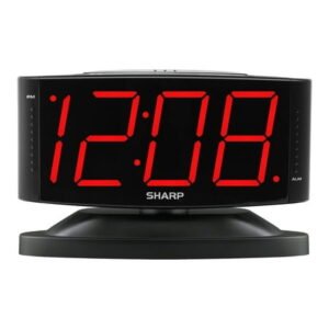 Sharp 1.8-Inch Red LED Dimmer Alarm Clock With Swivel Base